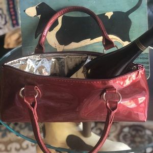 Faux Leather Burgundy Red Champagne/Wine Bag